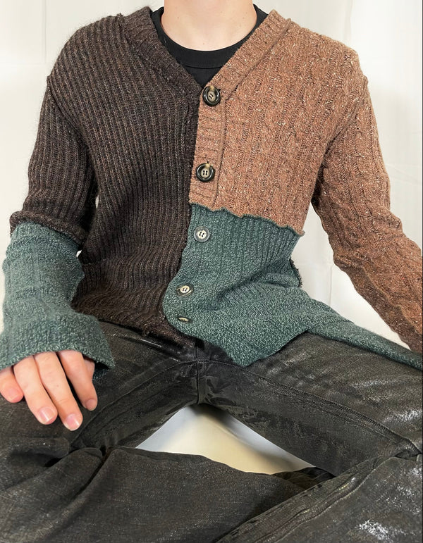 1980’s Dolce & Gabbana alpaca wool patchwork cardigan
