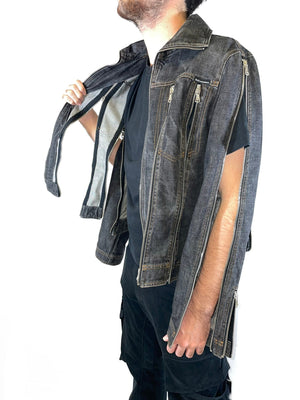 Dolce & Gabbana zipper shredder denim jacket