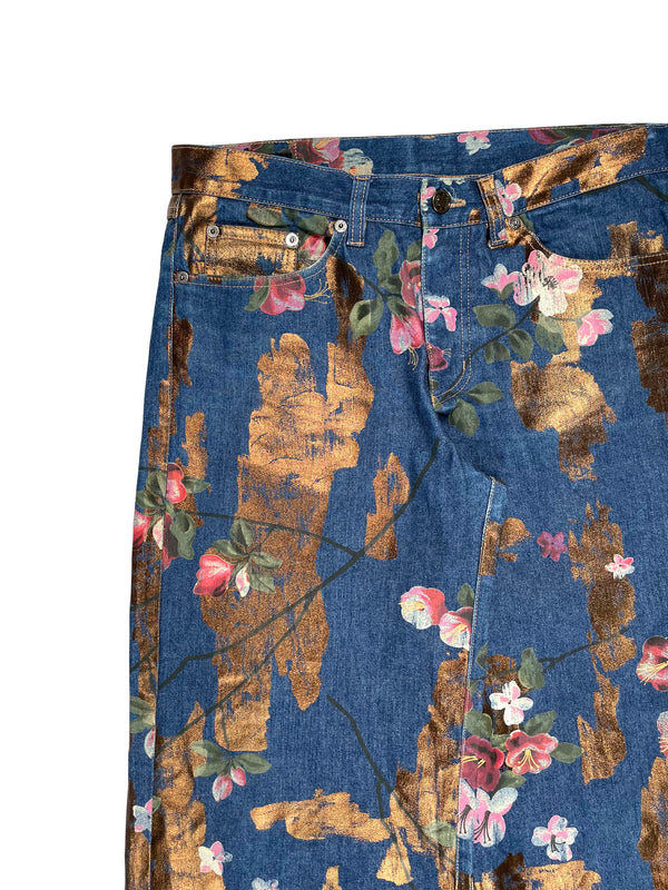 SS2001 Gucci by Tom Ford floral jeans