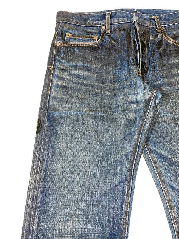 AW2007 Dior Homme waxed blue denim
