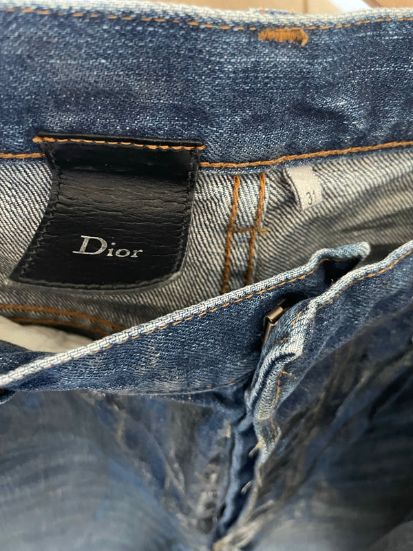 AW2007 Dior Homme waxed blue denim