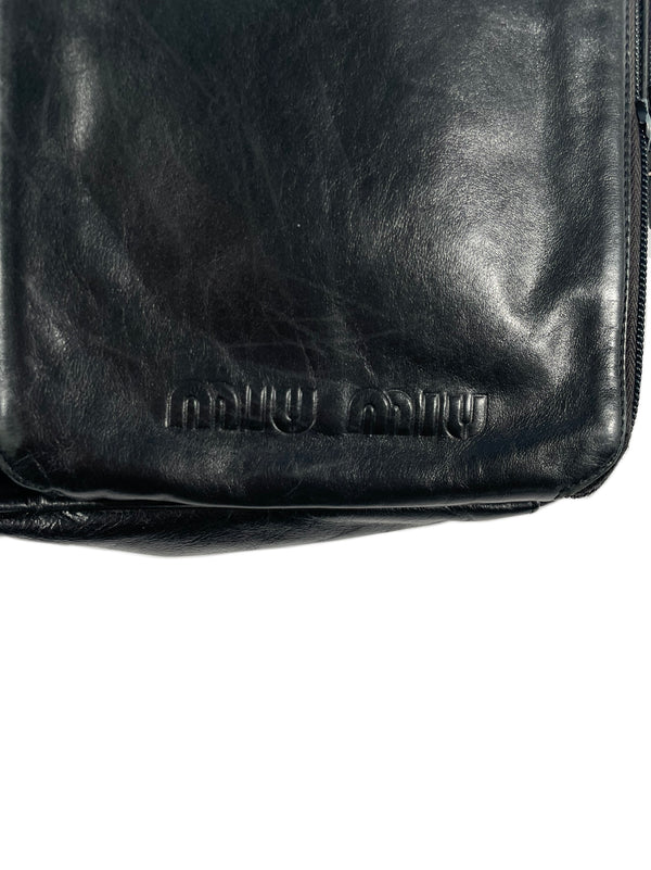 SS1999 Miu Miu black leather crossbody bag