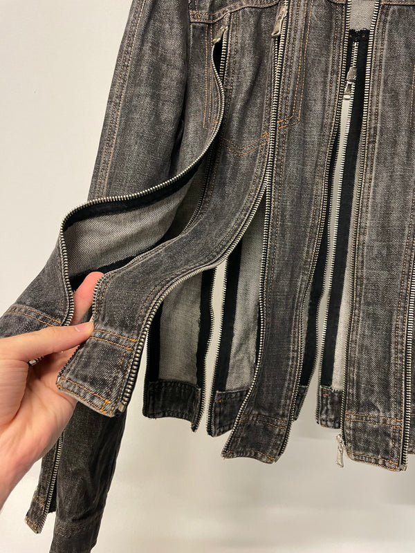 SS2003 Dolce & Gabbana zipper shredder denim jacket