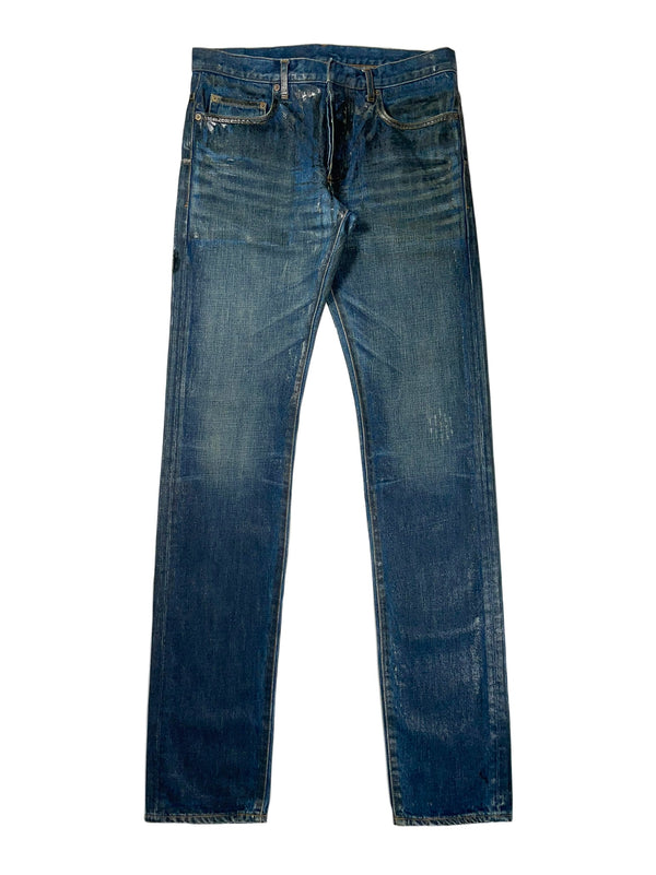 AW2007 Dior Homme waxed blue denim