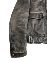 Load image into Gallery viewer, AW2001 Miu Miu distressed leather belted jacket
