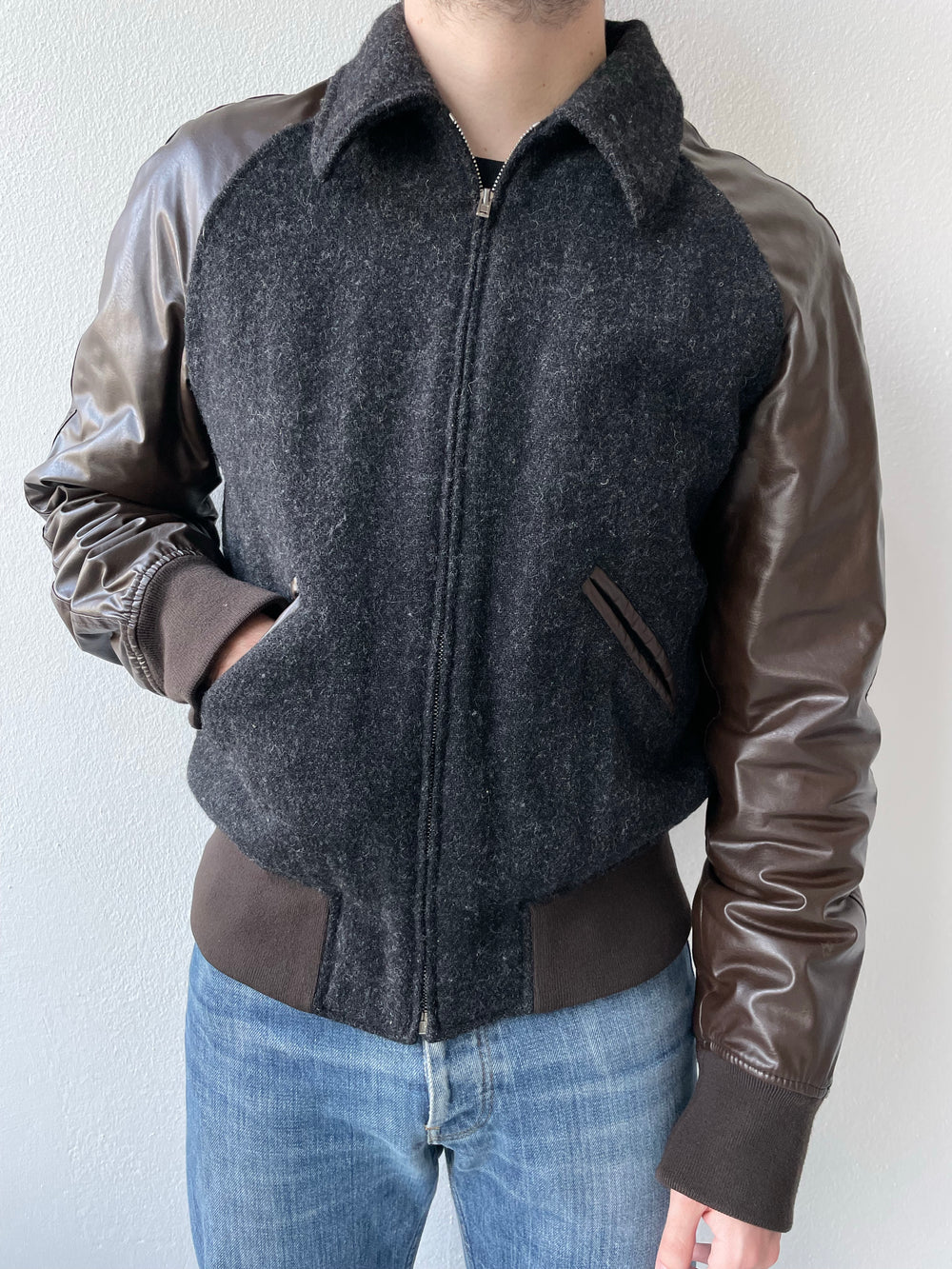 2000s Miu Miu iridescent varsity jacket