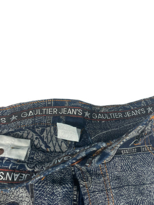 AW1994 Jean Paul Gaultier Dragon Slayer jacquard tattoo denim