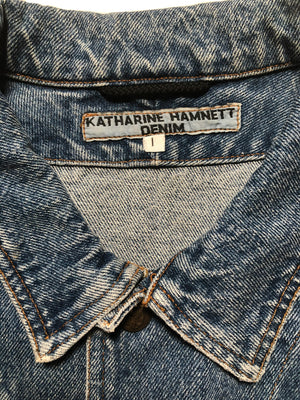 1980s Katharine Hamnett oversize cargo denim jacket