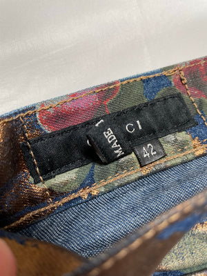 SS2001 Gucci by Tom Ford floral jeans