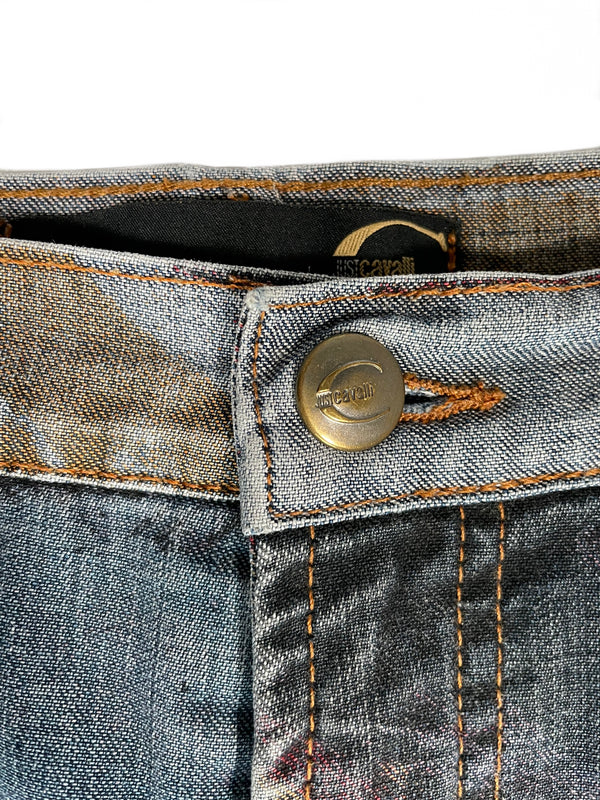 Roberto Cavalli Napoleon print jeans