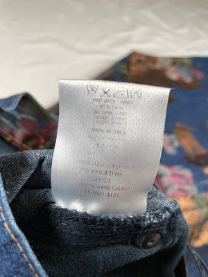 SS2001 Gucci by Tom Ford floral jeans