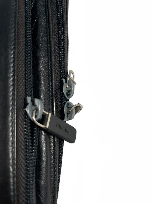 SS1999 Miu Miu black leather crossbody bag