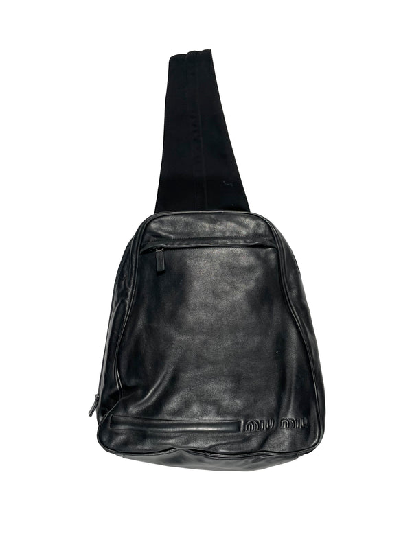 1999 Miu Miu black leather crossbody bag
