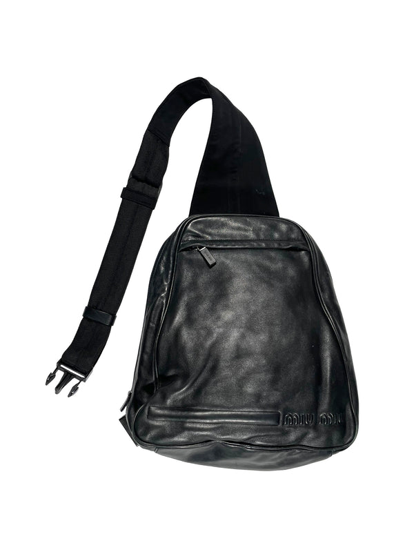 1999 Miu Miu black leather crossbody bag