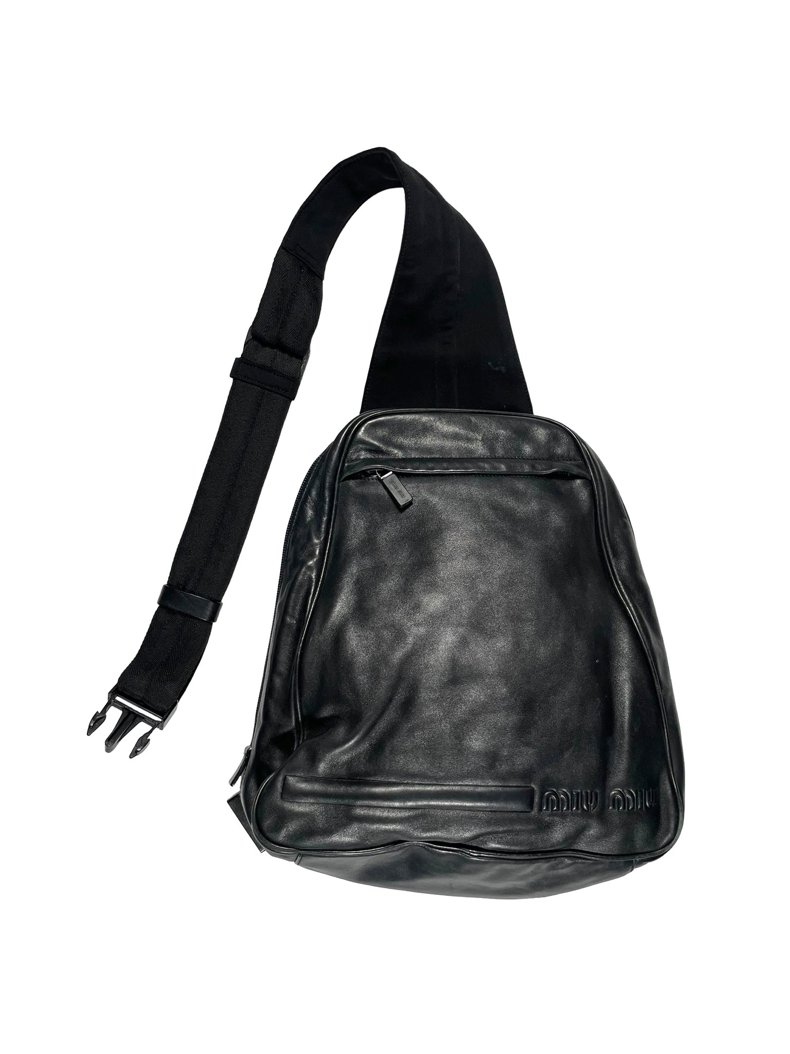 1999 Miu Miu black leather crossbody bag – elevated archives