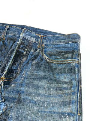 AW2007 Dior Homme waxed blue denim
