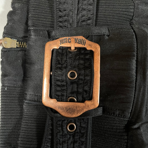 1990s Roberto Cavalli bondage bomber jacket