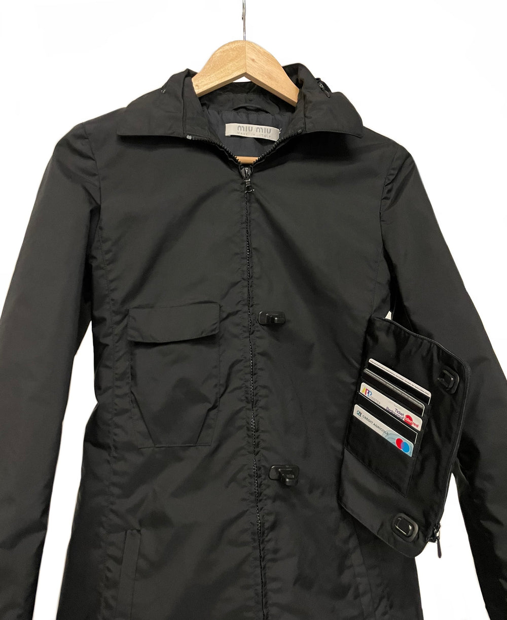 AW1999 Miu Miu hidden pocket technical nylon coat