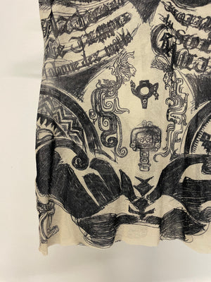 1990s Jean Paul Gaultier tattoo mesh tank