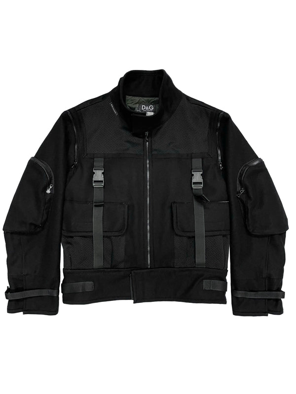 AW2003 Dolce & Gabbana bondage cargo bomber jacket