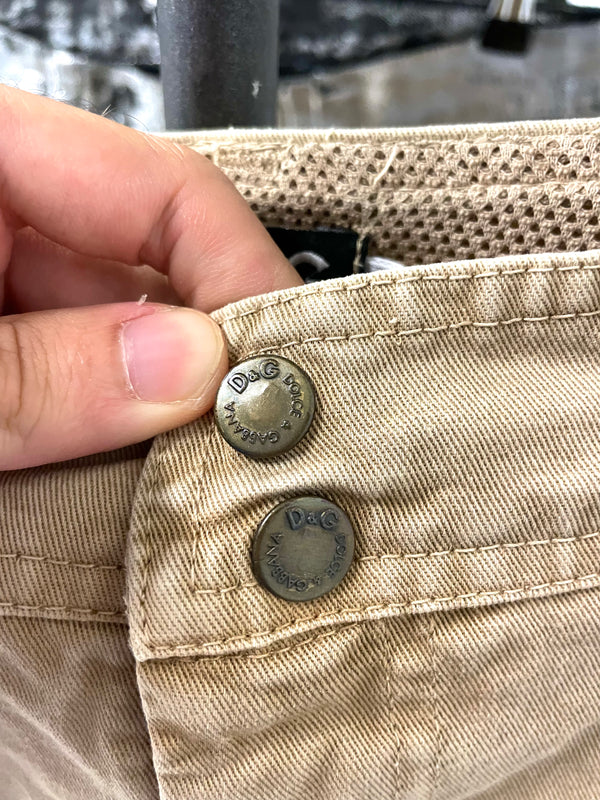 2004 Dolce & Gabbana full zipper cargo multi pockets pants