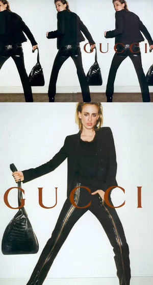 FW2001 Gucci by Tom Ford zipper runway leather pants