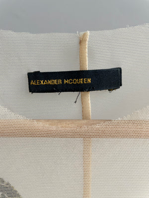 AW1996 Alexander McQueen "life is pain" sheer tank top