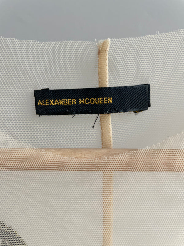 AW1996 Alexander McQueen "life is pain" sheer tank top