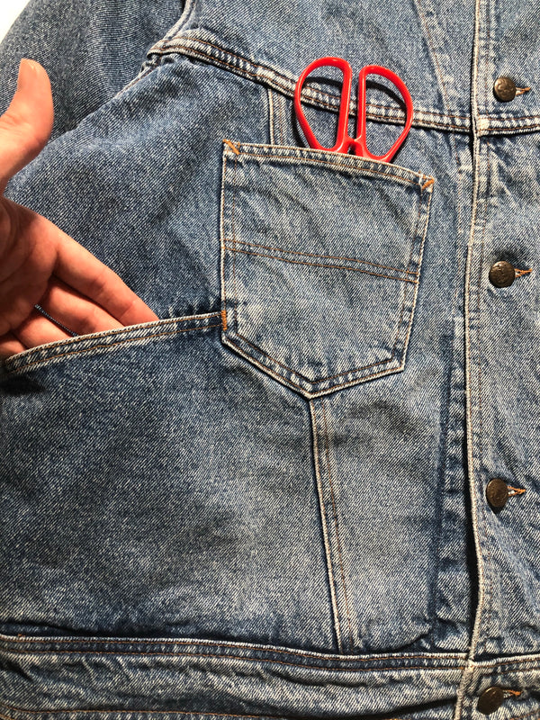 1980s Katharine Hamnett oversize cargo denim jacket