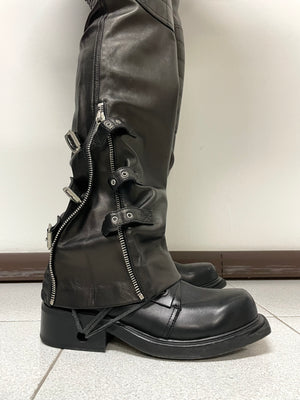 AW2003 Dolce & Gabbana leather bondage biker pants