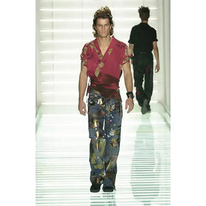 SS2001 Gucci by Tom Ford floral jeans