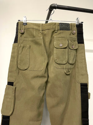 AW2003 Dolce & Gabbana bondage parachute cargo pants