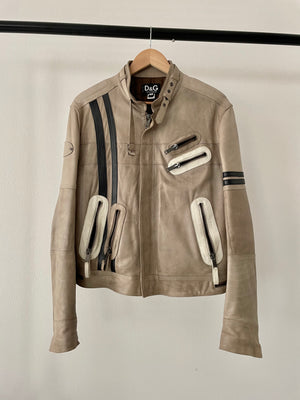 2000s Dolce & Gabbana leather biker jacket