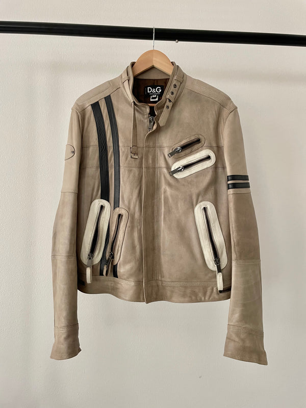 2000s Dolce & Gabbana leather biker jacket