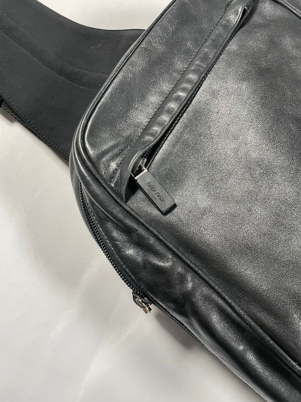 1999 Miu Miu black leather crossbody bag