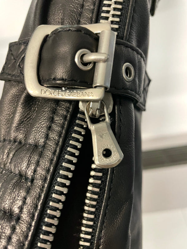 AW2003 Dolce & Gabbana leather bondage biker pants