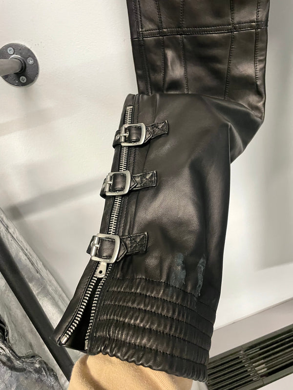 AW2003 Dolce & Gabbana leather bondage biker pants