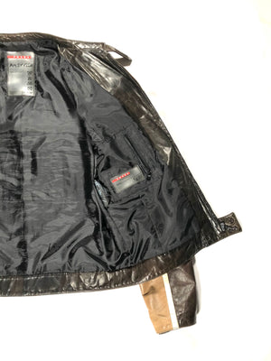 2000’s Prada brown biker leather jacket