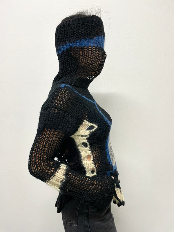 AW2007 Jean Paul Gaultier crochet knit with mask