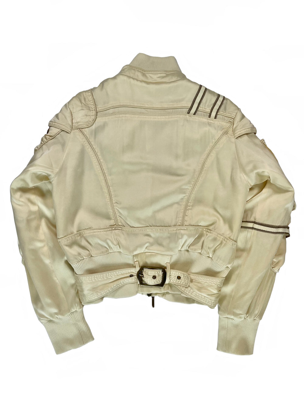 1990s Roberto Cavalli bondage cargo bomber jacket