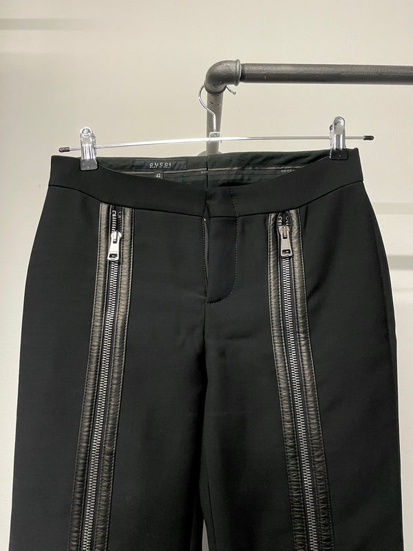 FW2001 Gucci by Tom Ford zipper runway leather pants
