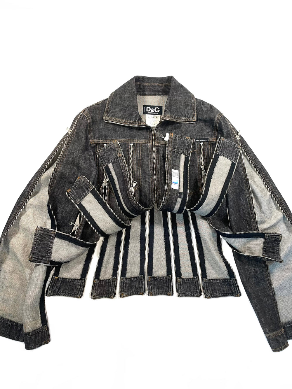 Dolce & Gabbana zipper shredder denim jacket