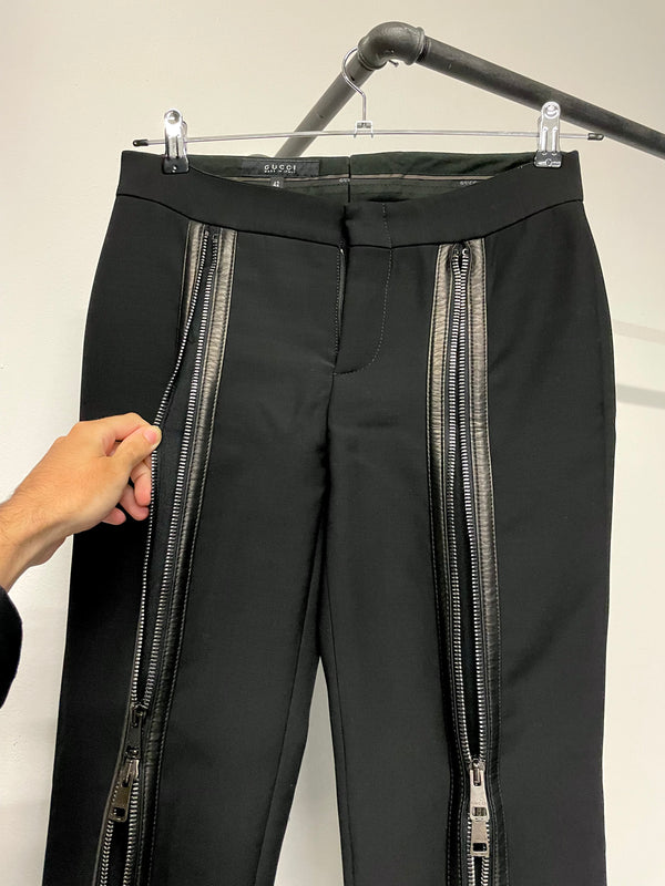 FW2001 Gucci by Tom Ford zipper runway leather pants