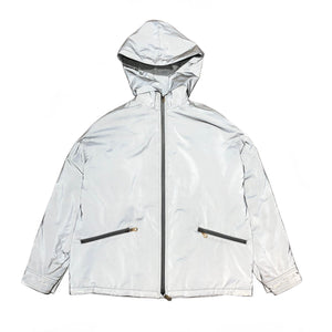 AW2000 Emporio Armani futuristic reflective glass jacket with modular hood