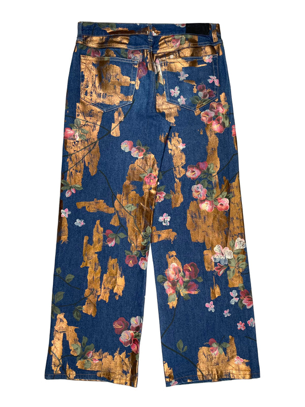 SS2001 Gucci by Tom Ford floral jeans