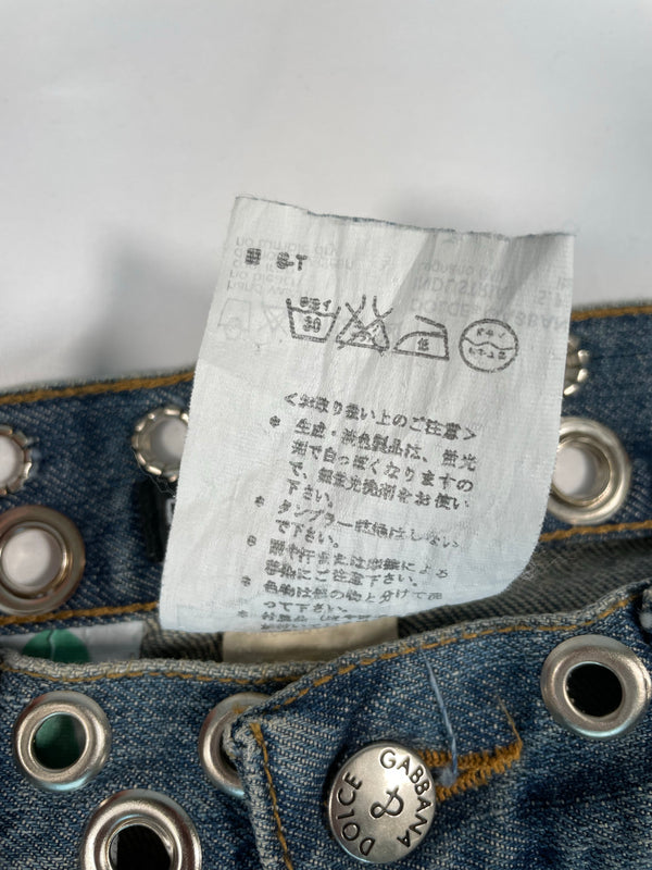 SS2006 Dolce & Gabbana eyelet studded jeans