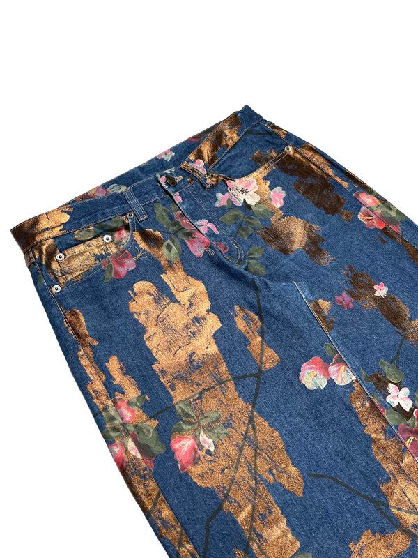 SS2001 Gucci by Tom Ford floral jeans