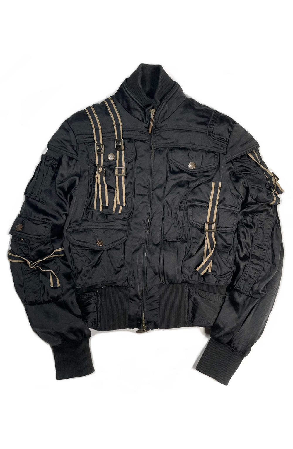 1990s Roberto Cavalli bondage bomber jacket