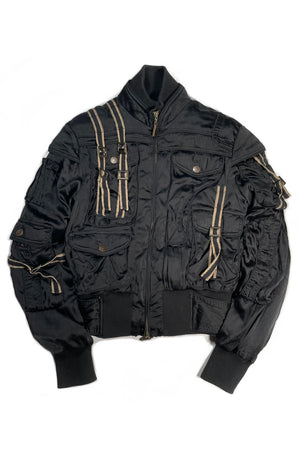 1990s Roberto Cavalli bondage bomber jacket