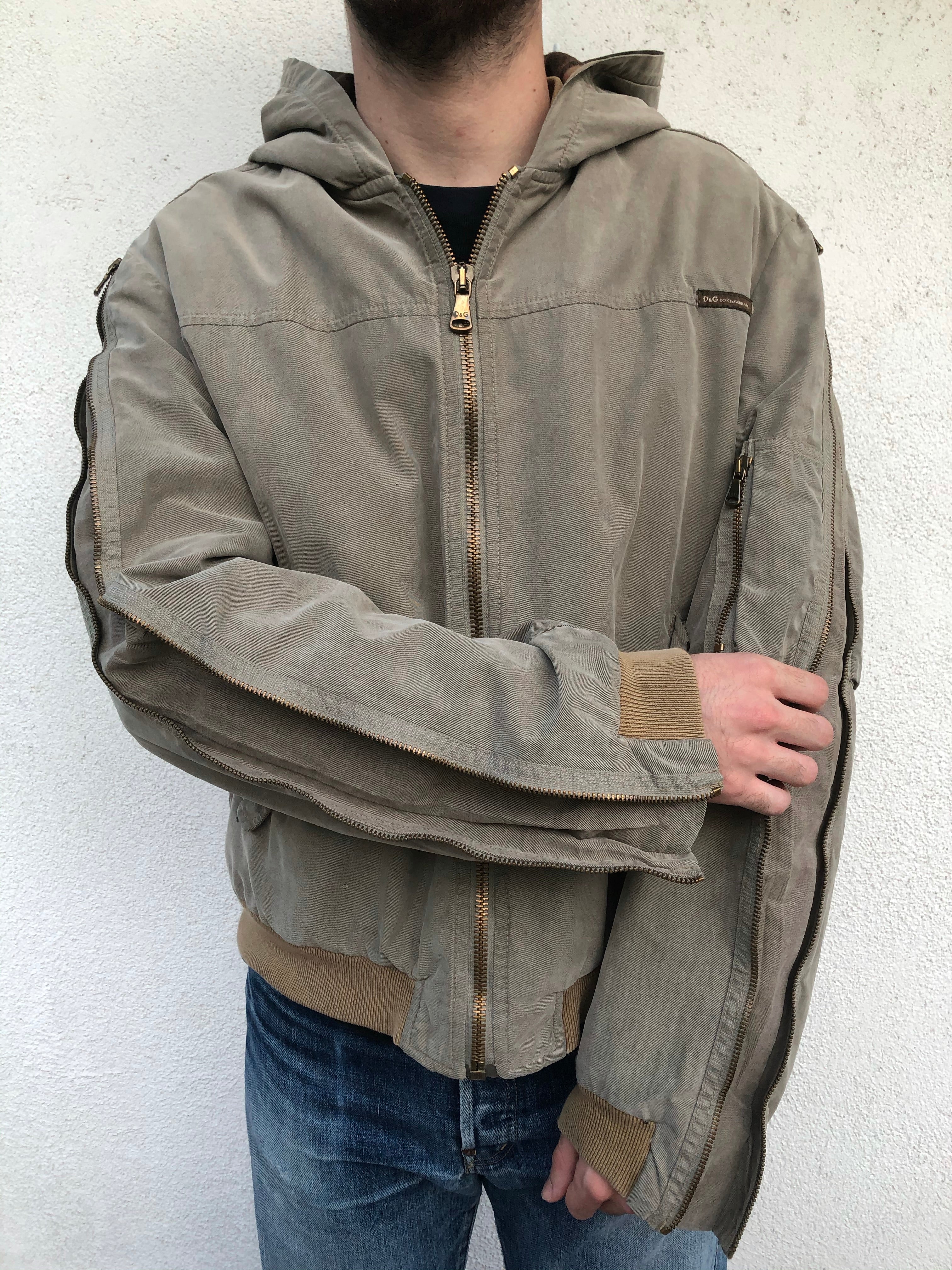 AW2003 Dolce & Gabbana zip sleeve bomber jacket